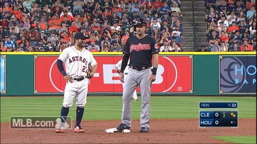 Confusion reigned when Yan Gomes' fly ball bounced off the Minute Maid Park  roof