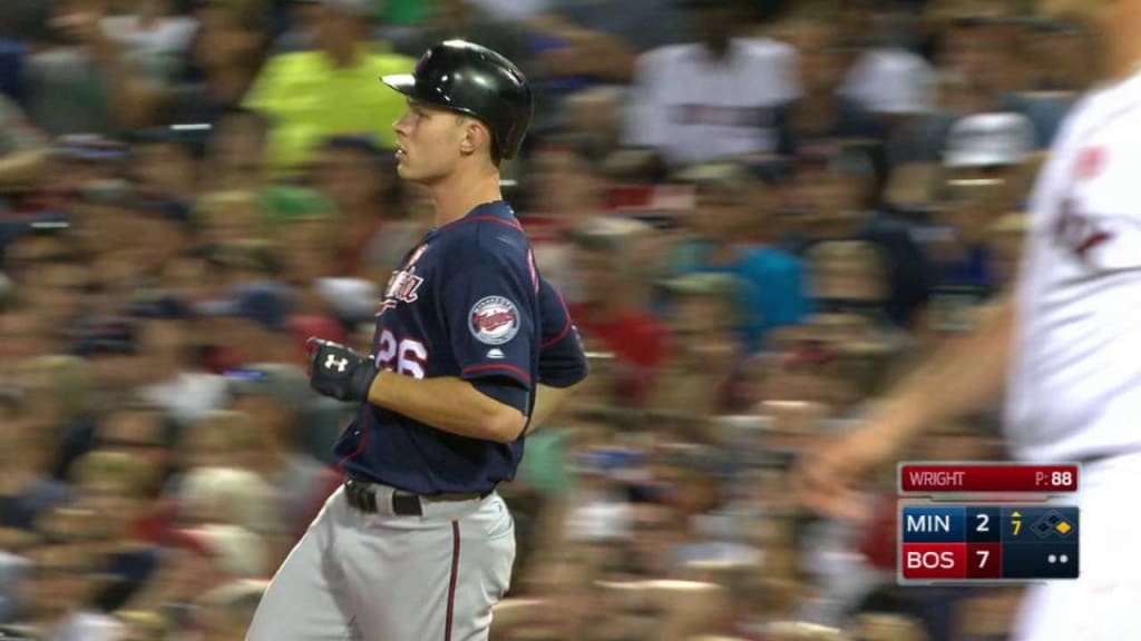 With travel-weary parents looking on, Max Kepler blasts a homer in