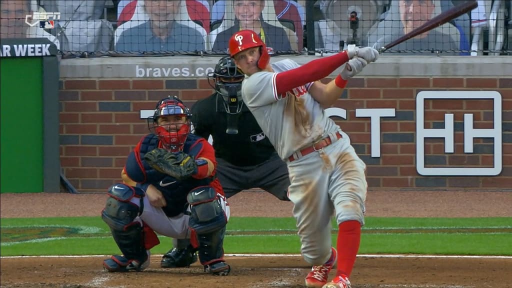 Philadelphia Phillies shortstop Didi Gregorious hit a homer with a backup  helmet and bat