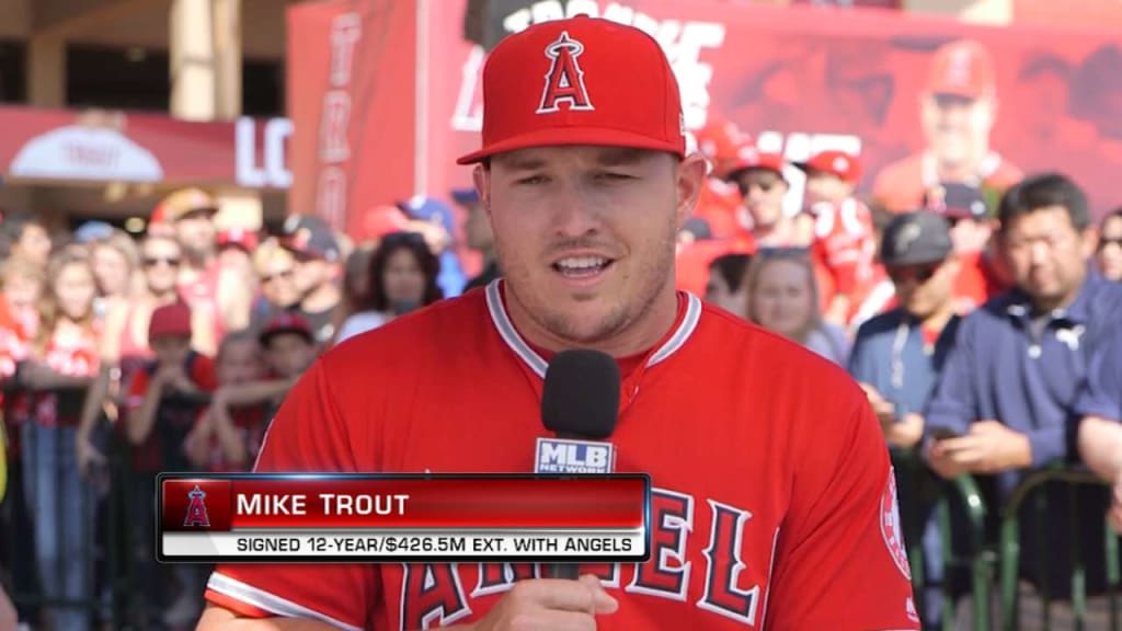 Mike Trout #27 Los Angeles Angels Majestic Sewn Red Team MLB