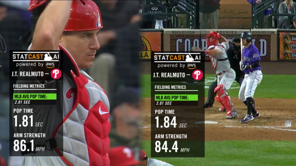 J.T. Realmuto showcasing elite arm with Phillies