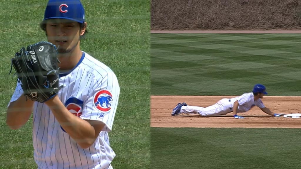 Darvish K's 8, doubles in win