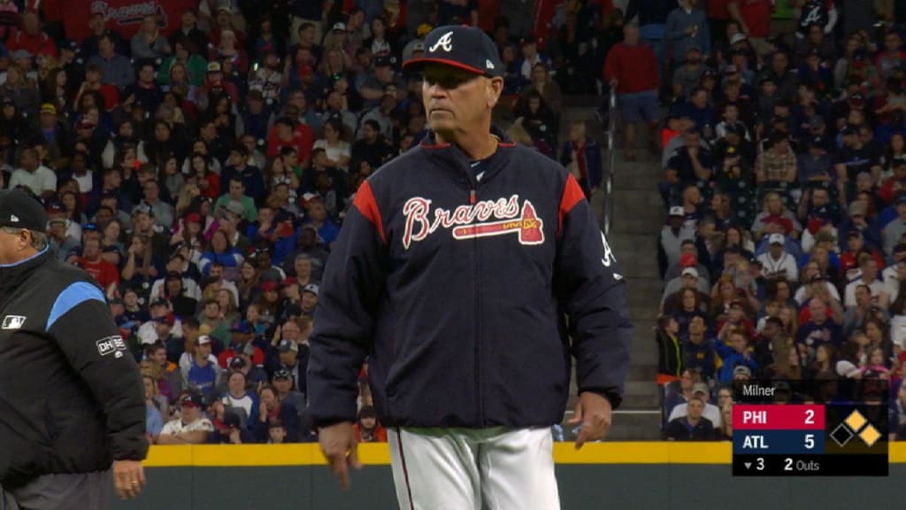 Braves' Brian Snitker ejected following animated argument with umpires