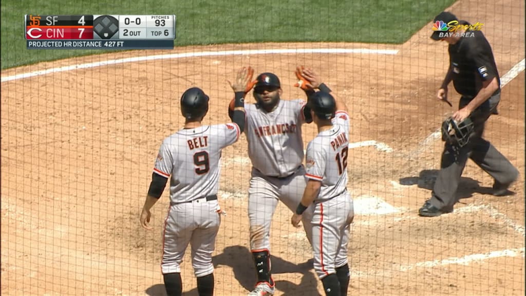Pablo Sandoval makes history in Giants' loss: pitching, homering, stealing
