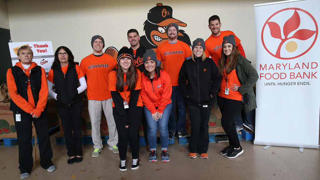 Members of the Orioles' organization volunteered at the Maryland Food Bank ahead of Thanksgiving. (Orioles)