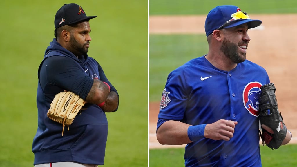 Pablo Sandoval of the Atlanta Braves during the first game of the MLB