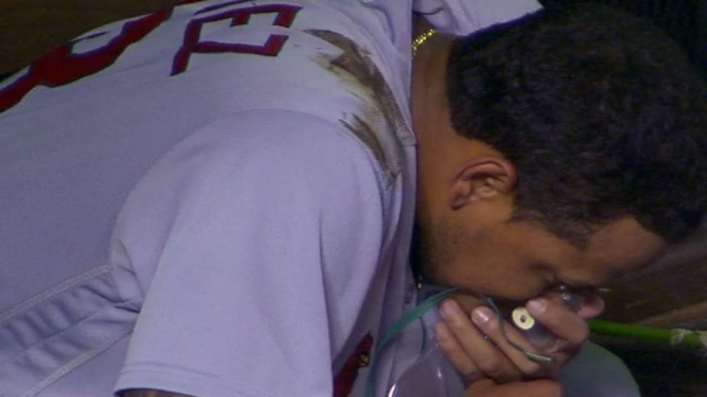 Martinez scores, needs oxygen