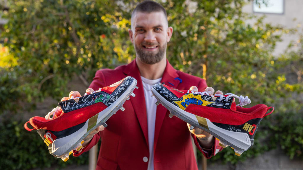 Bryce Harper receives custom MVP cleats from youth team