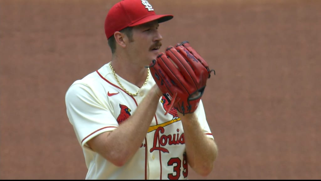 St. Louis, United States. 23rd May, 2021. St. Louis Cardinals starting  pitcher Miles Mikolas waves to cheering fans as he walks in from the  bullpen before a game against the Chicago Cubs