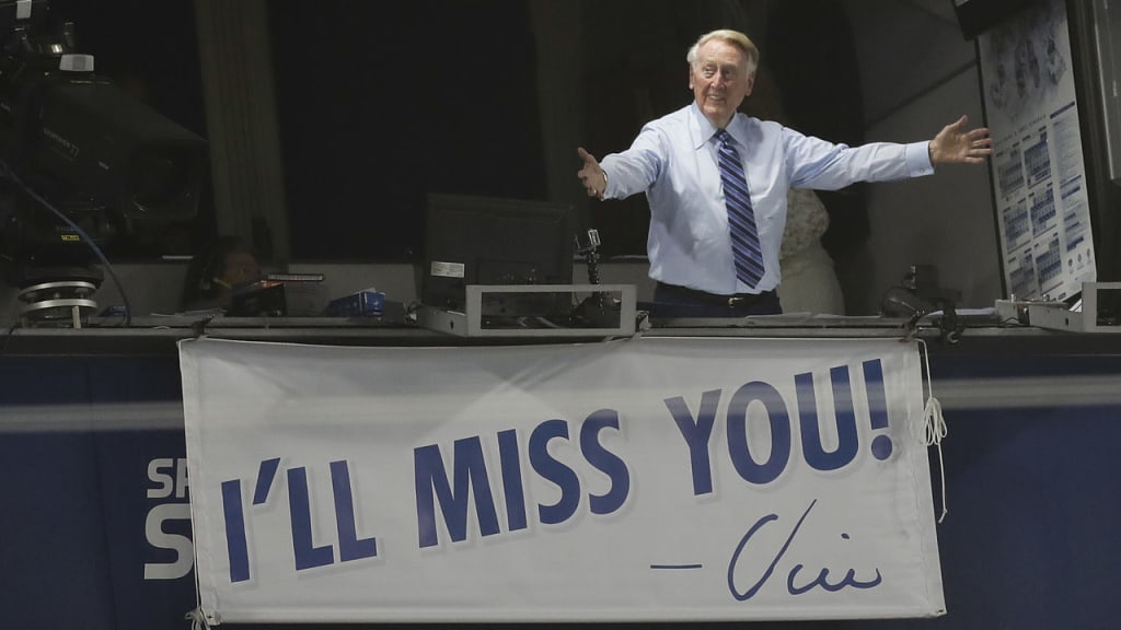 Vin Scully is leaving the Dodgers' broadcast booth after 67 seasons at the conclusion of the 2016 regular season. (AP)