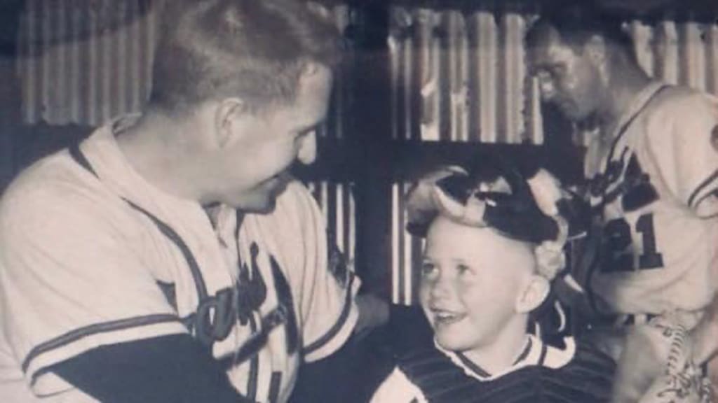 Del Crandall with his son, Bill, in Bradenton Fla. in 1961