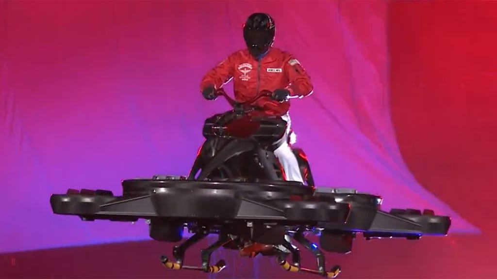 Shinjo's latest trick? Pregame spin on a hovercraft