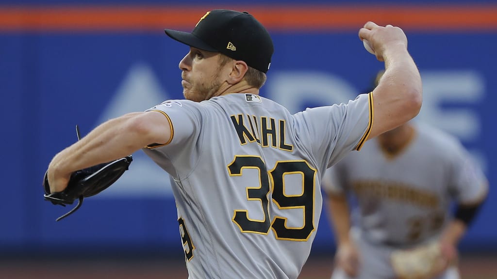 Pittsburgh Pirates starting pitcher Chad Kuhl delivers against the New York Mets during the first inning of a baseball game Tuesday, June 26, 2018, in New York. (AP Photo/Julie Jacobson)