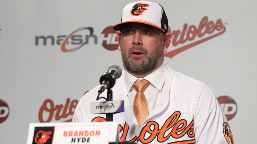 BALTIMORE, MARYLAND - DECEMBER 17: Brandon Hyde talks to the media after being introduced as the new manager of the Baltimore Orioles during a news conference at Oriole Park at Camden Yards on December 17, 2018 in Baltimore, Maryland. (Photo by Rob Carr/Getty Images)