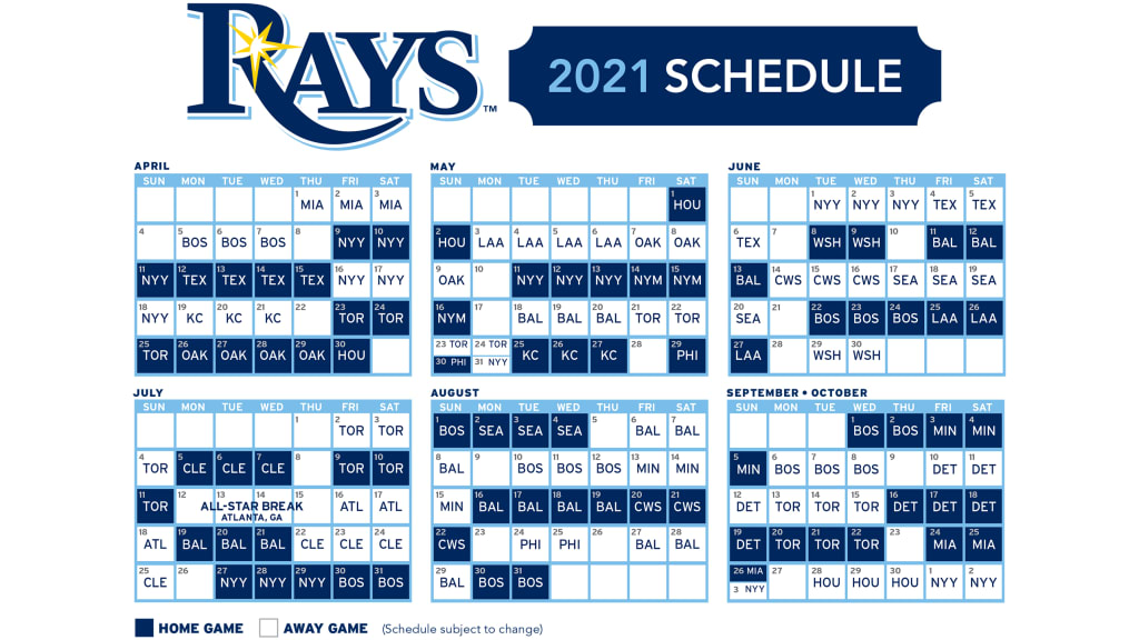 Rays Printable Schedule