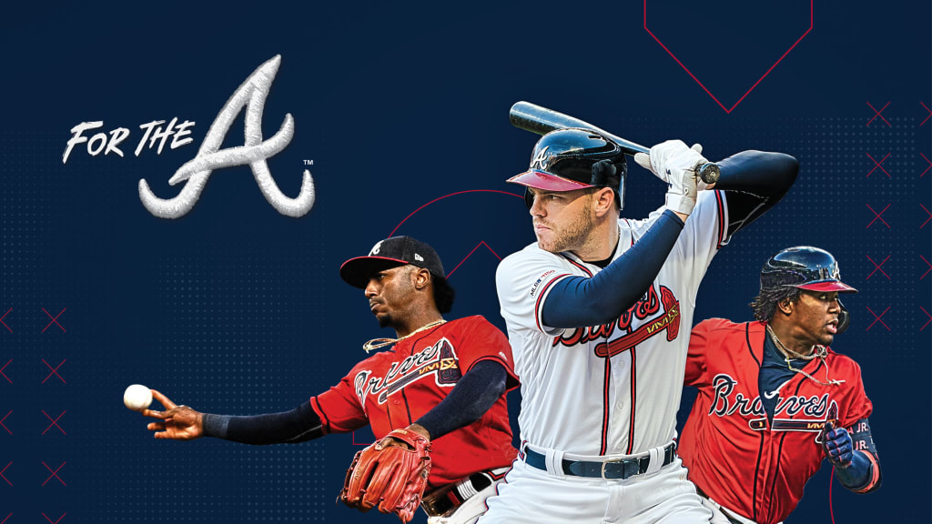 Download Atlanta Braves Logo On A Red And Blue Background