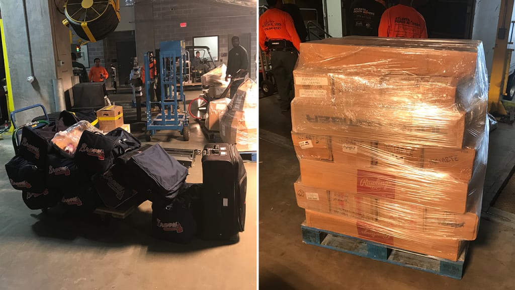 The Braves' Spring Training gear departed for Florida on Tuesday. (Mark Bowman)