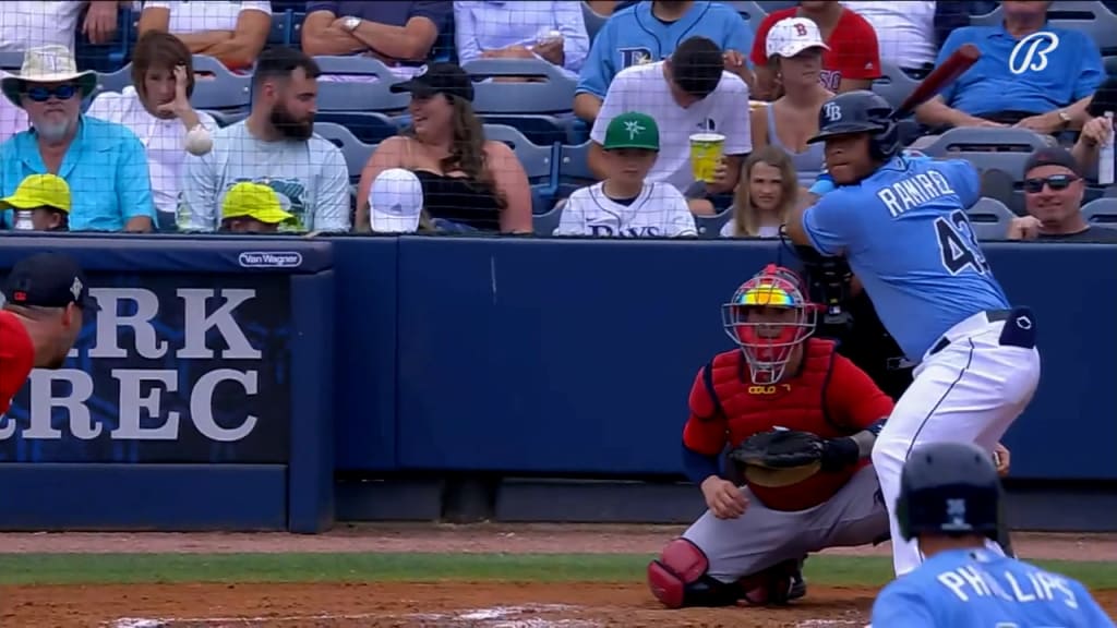 Tampa Bay Rays pitcher Jason Adam, left, and catcher Christian