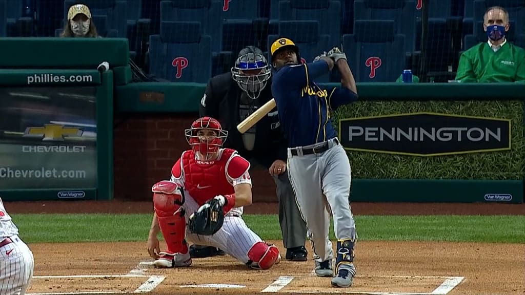 Cain homers in first at-bat
