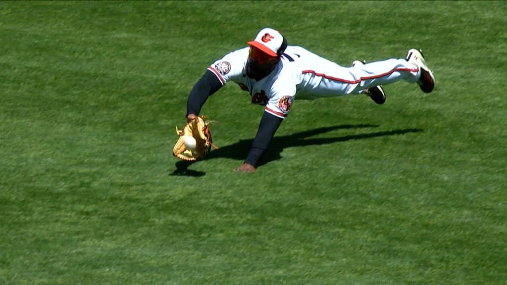 Trea Turner does signature slide on a catch