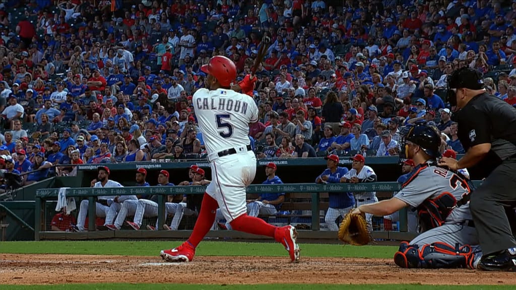 Baseball gets stuck in Rougned Odor's jersey during Rangers