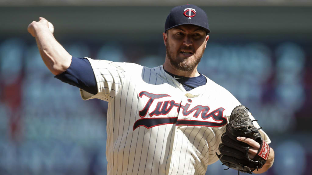 Minnesota Twins pitcher Phil Hughes throws against the St. Louis Cardinals in a baseball game Wednesday, May 16, 2018, in Minneapolis. (AP Photo/Jim Mone)