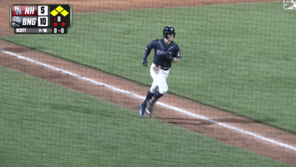 Binghamton Rumble Ponies Ronny Mauricio (2) bats during an Eastern League  baseball game against the Hartford Yard Goats on September 14, 2022 at  Mirabito Stadium in Binghamton, New York. (Mike Janes/Four Seam