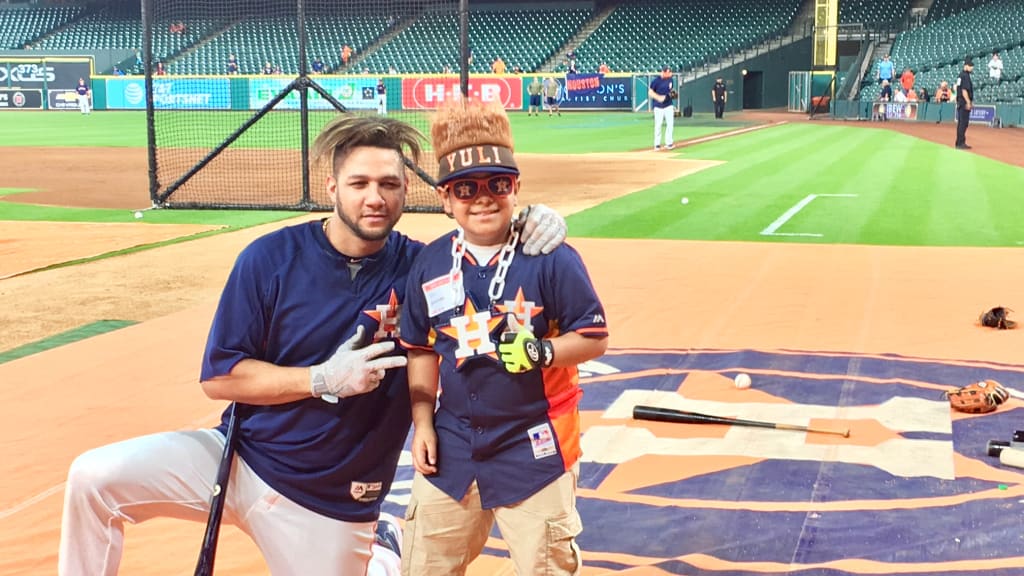 Yuli Gurriel met his adorable mini-me, and the resemblance was