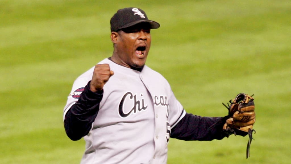 Juan Uribe celebrates after recording the final out of the 2005 World Series. (Getty Images)