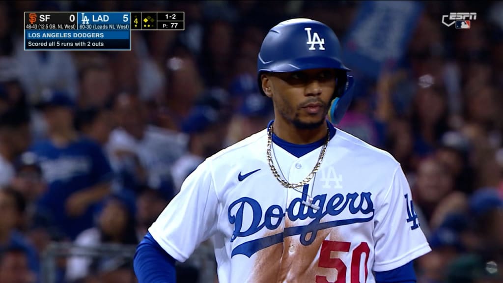 Mookie Betts, Cody Bellinger and Trayce Thompson of the Los Angeles