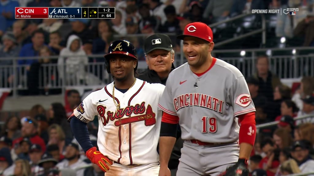 Votto teases Albies while mic'd up