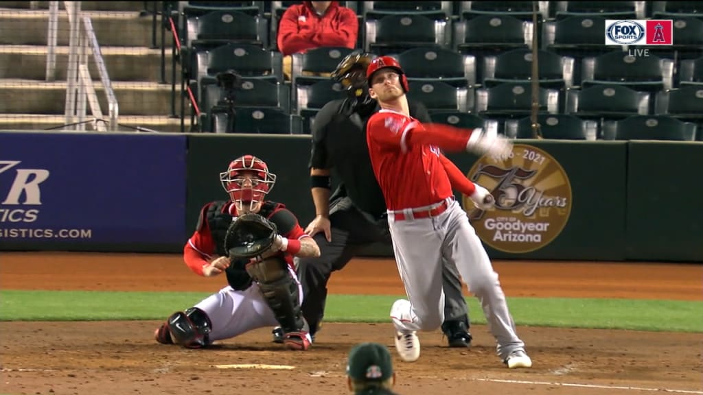 Taylor Ward catching for Angels