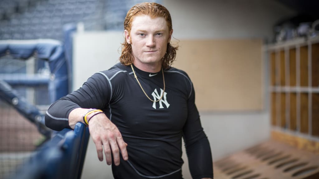 "I play my heart out," says Clint Frazier. "I go out there, I swing as hard as I can, I run as hard as I can. I do everything as hard as I can. That's going to be something that I hope Yankees fans take notice of." (New York Yankees)