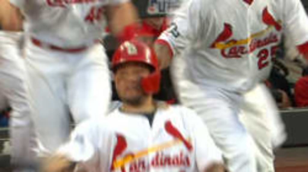 Cardinals' Yadier Molina tosses bat to freakin' Saturn, slashes throat  after forcing NLDS Game 5 vs. Braves