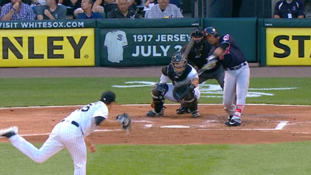 Yan Gomes strikes out swinging, catcher Omar Narvaez to first