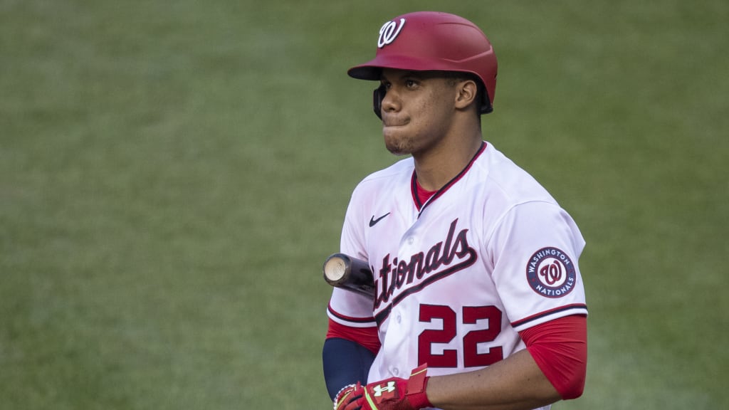 Washington Nationals Juan Soto during a MLB game against the Miami