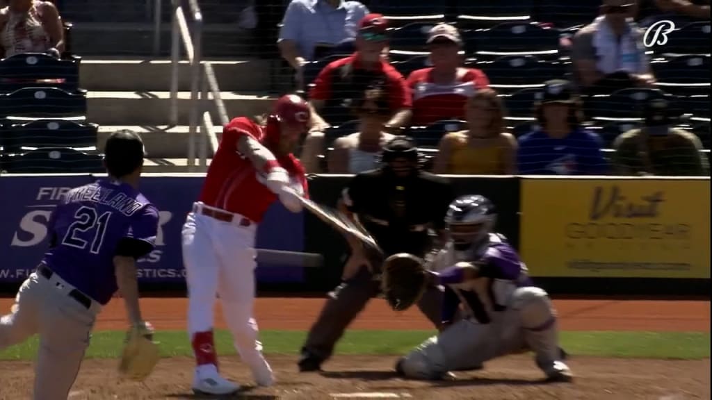 Jesse Winker -- Game-Used Spring Training Jersey -- 2018 Cactus League