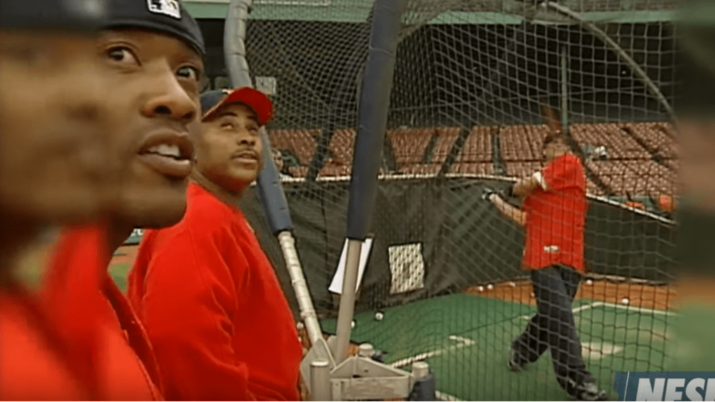 Tom Brady Red Sox batting practice 