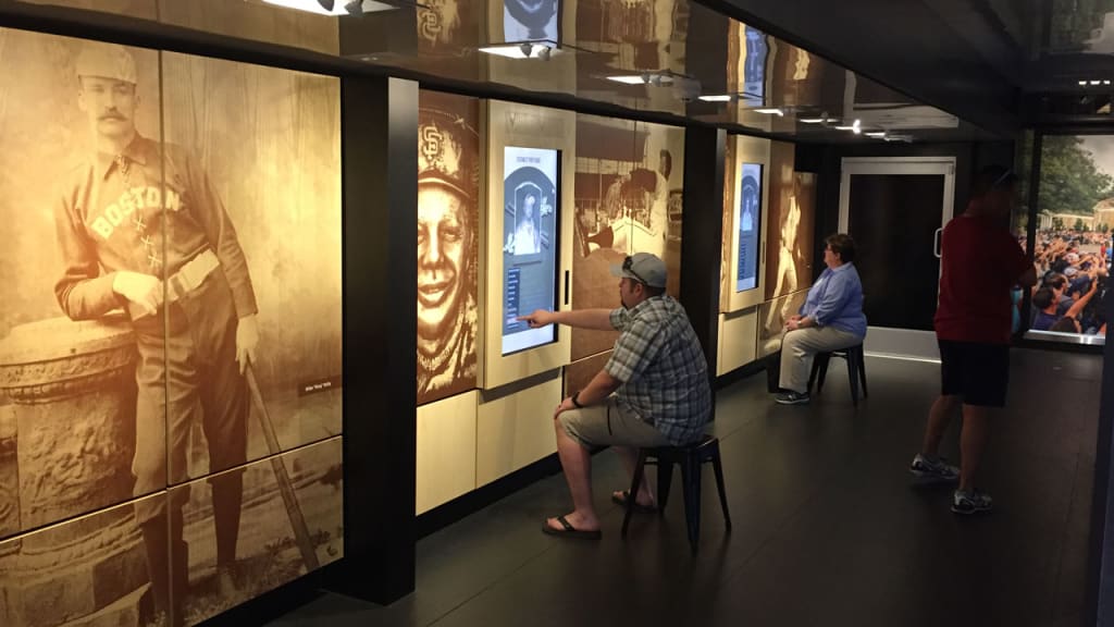 In addition to the virtual reality, visitors also get to see special artifacts from the National Baseball Hall of Fame and Museum. (Steve Gilbert/MLB.com)
