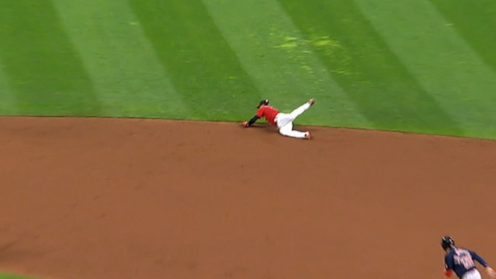 Guardians' Oscar González's double play is potential play of year