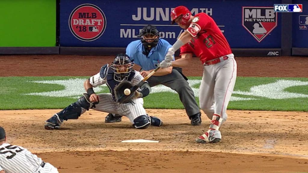 Yankees starting pitcher Masahiro Tanaka strikes out L.A. Angles Mike Trout