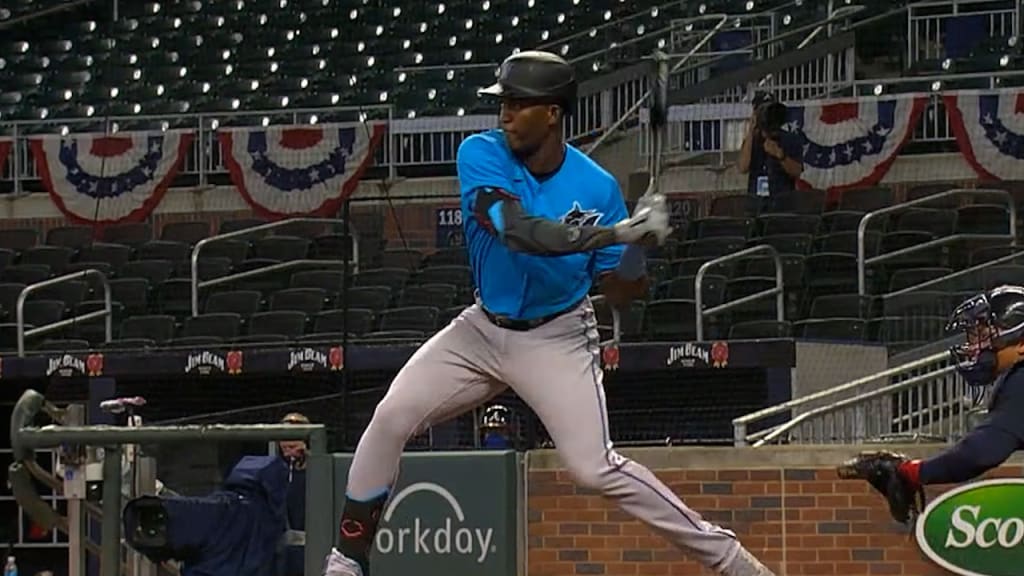 Why haven't Marlins sent Lewis Brinson down to minor leagues