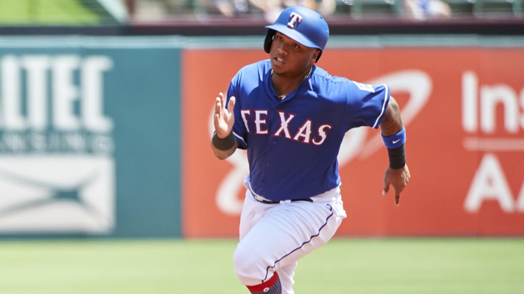 Texas Rangers' Willie Calhoun runs the bases against the Baltimore Orioles during a baseball game in Arlington, Texas, Sunday, Aug. 5, 2018. (AP Photo/Cooper Neill)