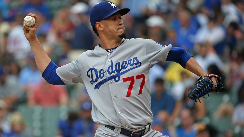 The Dodgers played Thursday night's game against the Padres with a three-man bench after calling up right-hander Carlos Frias. (Getty)