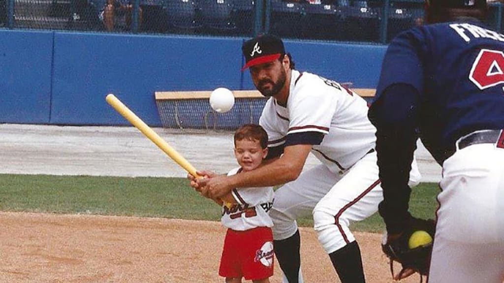 Cam Bedrosian with his father, Steve, who won the 1987 NL Cy Young Award