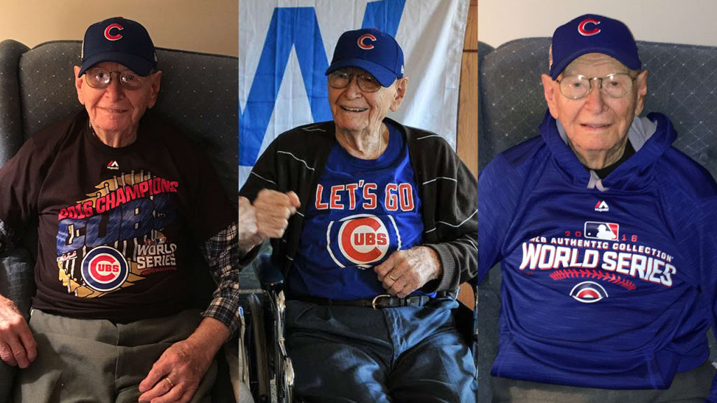 "I am proud of my Cubs, and I am proudly wearing my championship hats and shirt," said Ray Styrlund.
