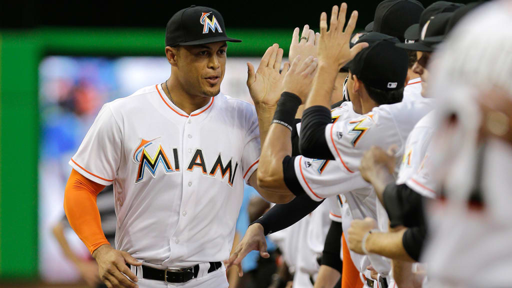 Giancarlo Stanton was raised in Southern California, just like Jackie Robinson. (AP)