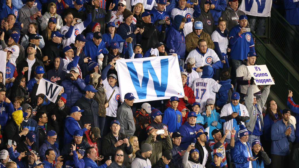 Banners Fly at Wrigley Field, Chicago after Cubs World Series Win