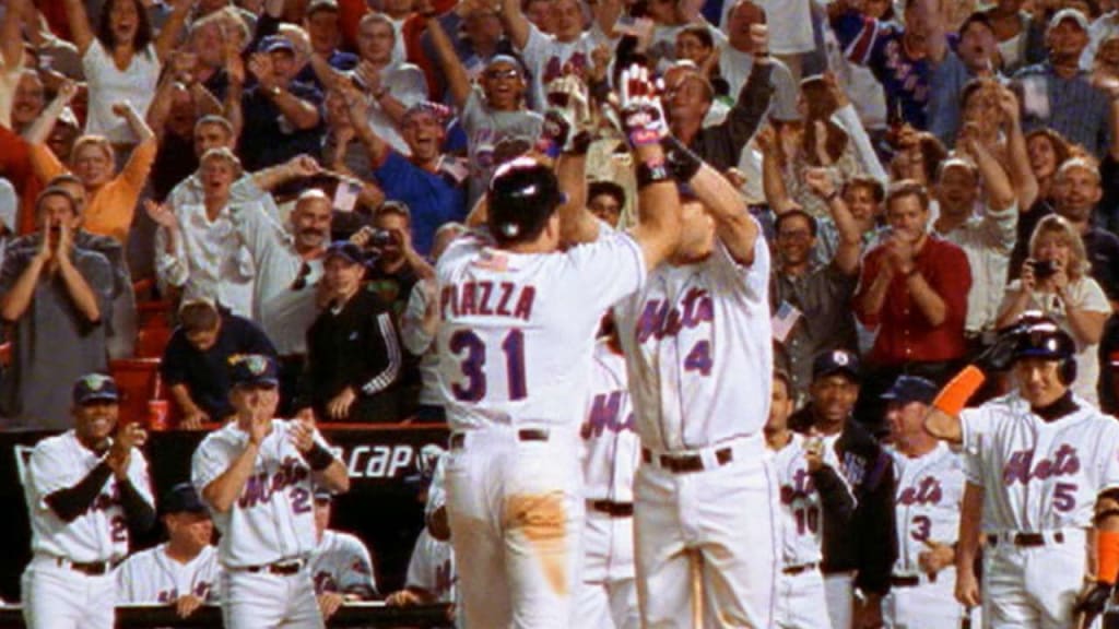 SNY on X: Mike Piazza's home run in the first baseball game on