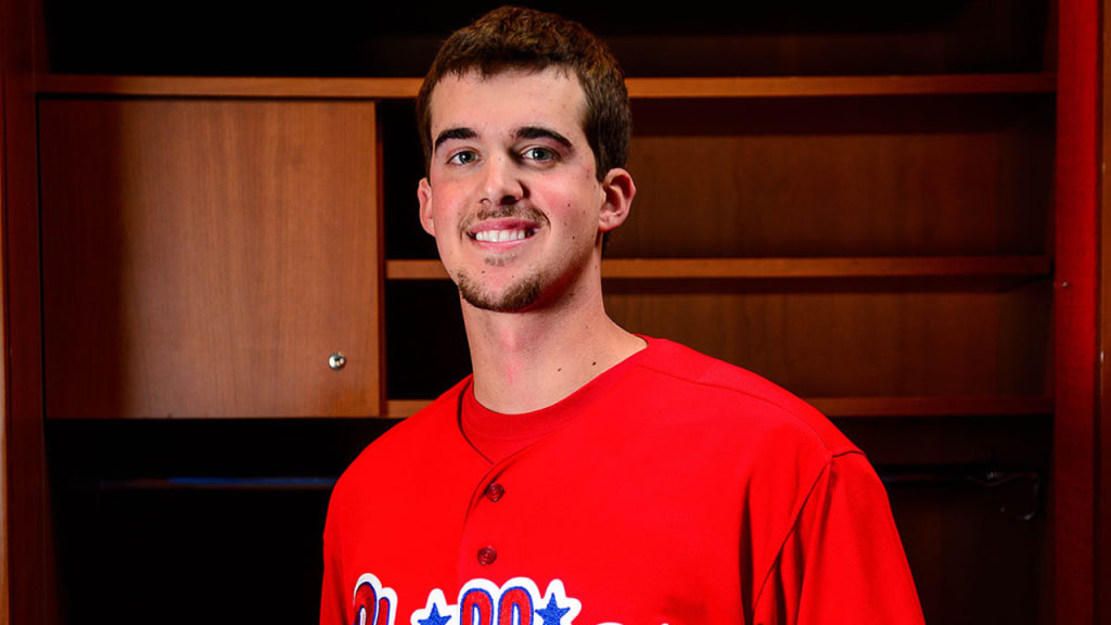 Aaron Nola and the Phillies will wear the alternate home jerseys with a bigger script six times this season. (Phillies)